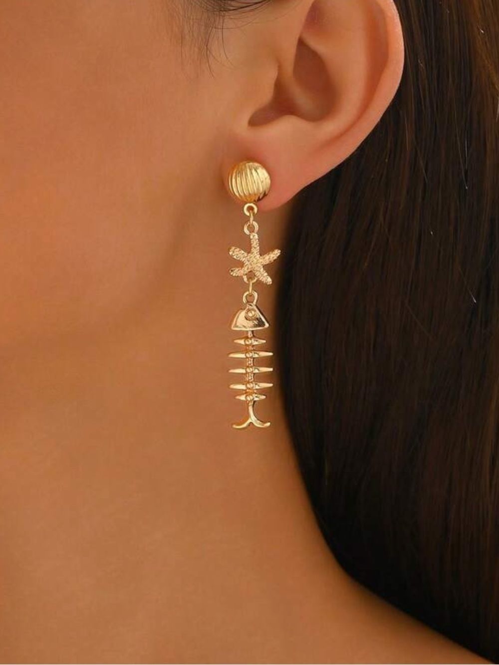 Fishbone Drop Earrings Q1211